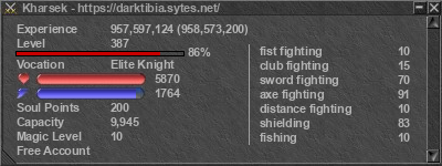 Signature for player Kharsek